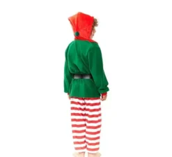 Costume pigiama da elfo a righe verdi per bambino