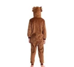 Costume pigiama da lupo marrone con cappuccio per bambino