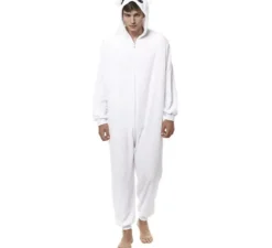 Costume pigiama da orso bianco con orecchie per uomo