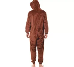 Costume pigiama da orso bruno scuro da uomo