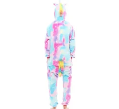 Costume pigiama da unicorno rosa e blu per donna