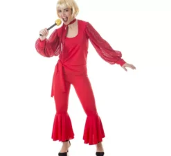 Costume Raffaella Carrà rosso per adulto