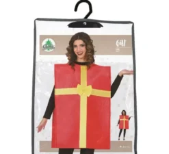 Costume regalo rosso con nastro dorato per adulto