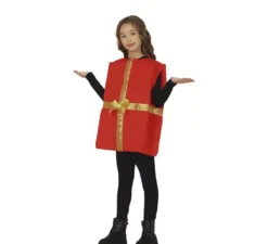 Costume regalo rosso con nastro dorato per bambini