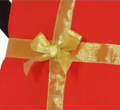 Costume regalo rosso con nastro dorato per bambini