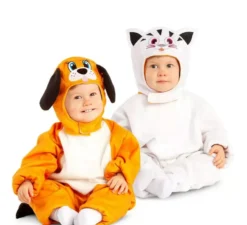 Costume reversibile cane e gatto 2x1 per neonato e bambino