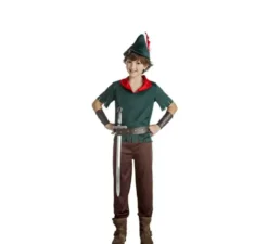 Costume robin cappuccio verde scuro per ragazzo