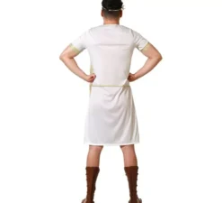 Costume romano bianco con dettagli oro per uomo