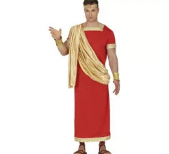 Costume romano rosso e oro per uomo