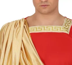 Costume romano rosso e oro per uomo