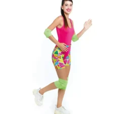 Costume rosa da pattinatrice a rotelle anni '70 per donna
