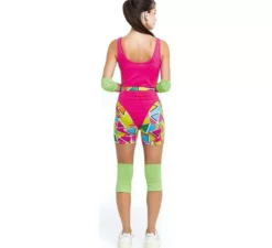 Costume rosa da pattinatrice a rotelle anni '70 per donna