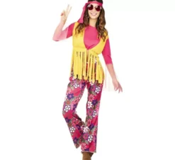 Costume rosa hippie per donna