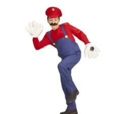Costume rosso da Super Idraulico per bambini e ragazzi