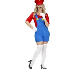 Costume rosso da Super Idraulico per donna
