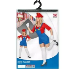 Costume rosso da Super Idraulico per donna