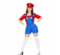 Costume rosso da Super Idraulico per donna