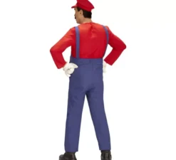 Costume rosso da Super Idraulico per uomo