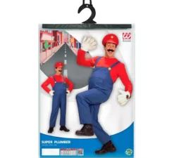 Costume rosso da Super Idraulico per uomo