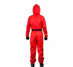 Costume rosso da vigilante complice Squid game per bambini
