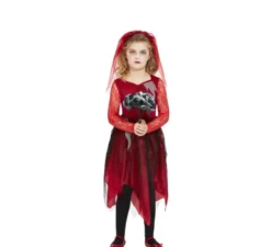 costume rosso della sposa delle zombie per le ragazze