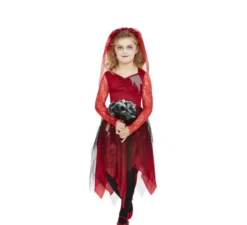 costume rosso della sposa delle zombie per le ragazze