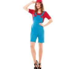 Costume rosso idraulico per una donna