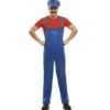Costume rosso super idraulico per un uomo