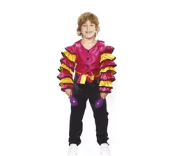 Costume Rumbero fucsia con volant per bambina