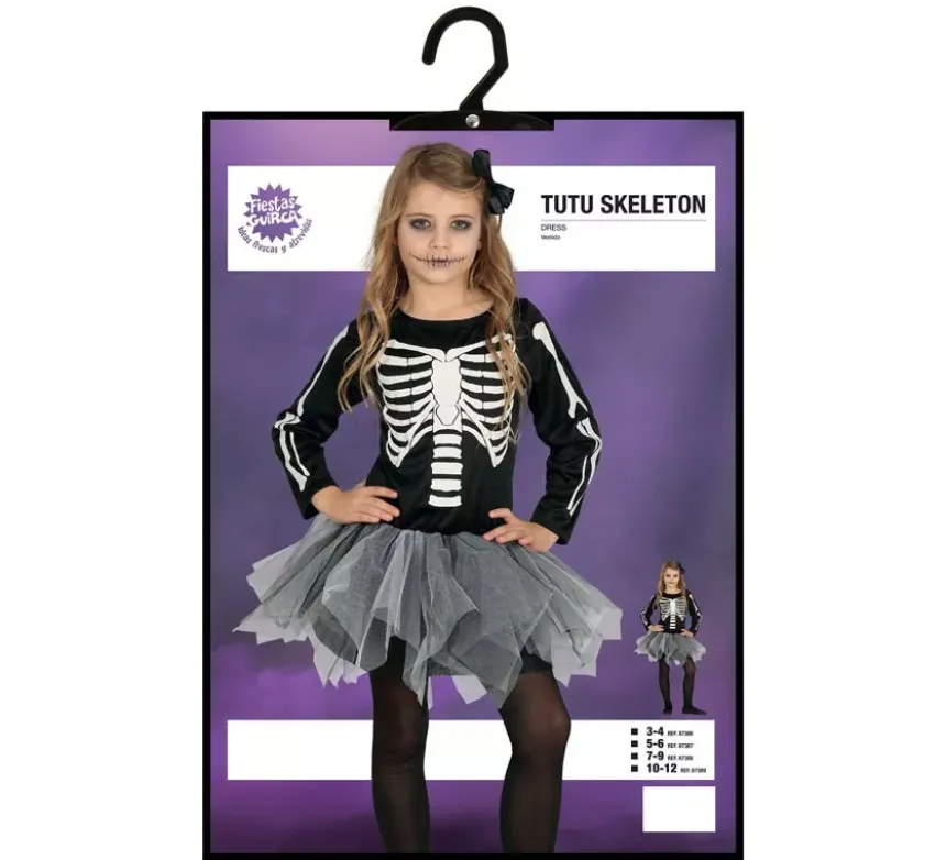Costume scheletro con tutu per bambina