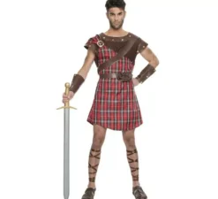 Costume scozzese rosso degli highlander per un uomo