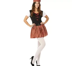 Costume scozzese rosso e nero per una donna
