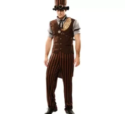Costume steampunk a righe per uomo