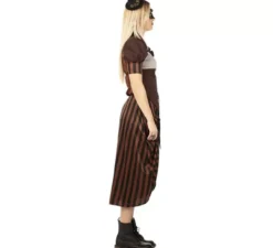 Costume steampunk a strisce per una donna