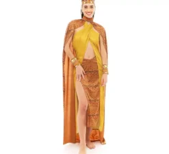 Costume tribale africano giallo e marrone per donna
