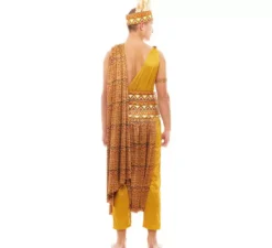 Costume tribale africano giallo e marrone per uomo