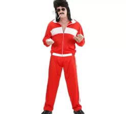 Costume tuta da uomo rosso e bianco anni '80