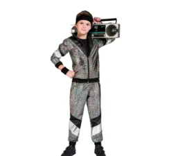 Costume tuta riflettente anni '80 per bambini e ragazzi