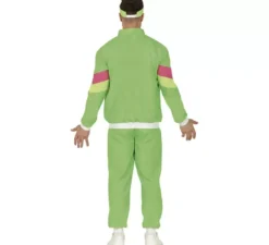 Costume tuta verde fluo e fucsia per uomo