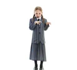 Costume uniforme scolastica gotica a righe per ragazze e adolescenti