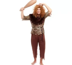 Costume uomo delle caverne con stampa animalier