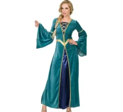 Costume verde principessa medievale per una donna