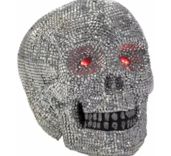 Cranio con occhi rossi e luce 39x48 cm