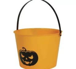 Cubo Zucca con Luce su Base Arancione 15x20 cm