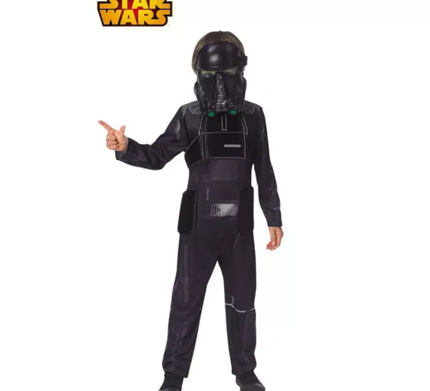 Deluxe costume nero Death Trooper stella guerre furfante uno per bambino