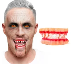 Doppia protesi con sangue per vampiri o zombi