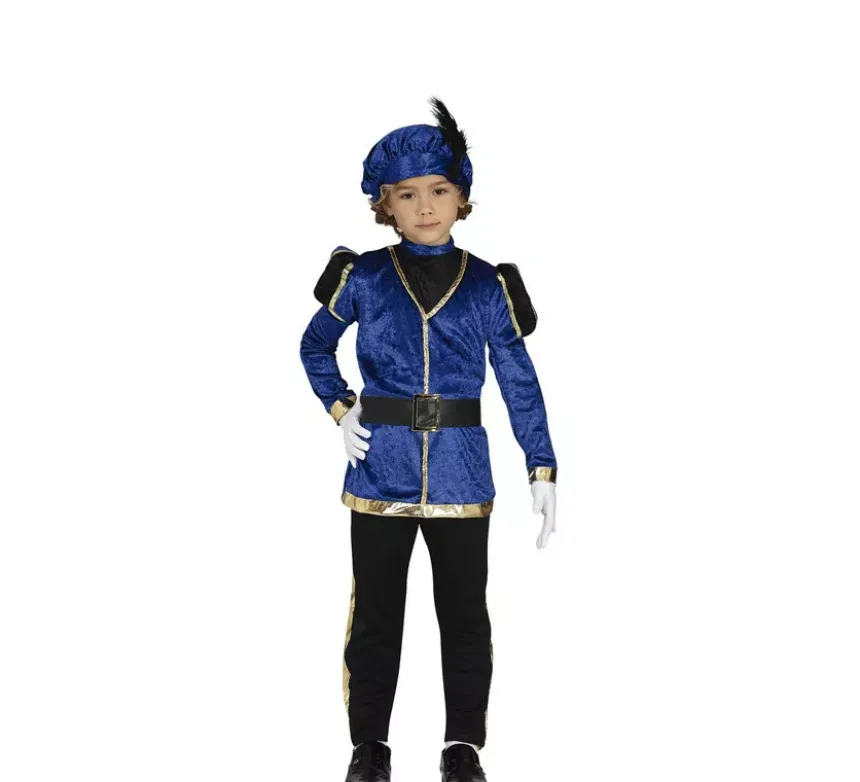 Elegante costume da paggio blu