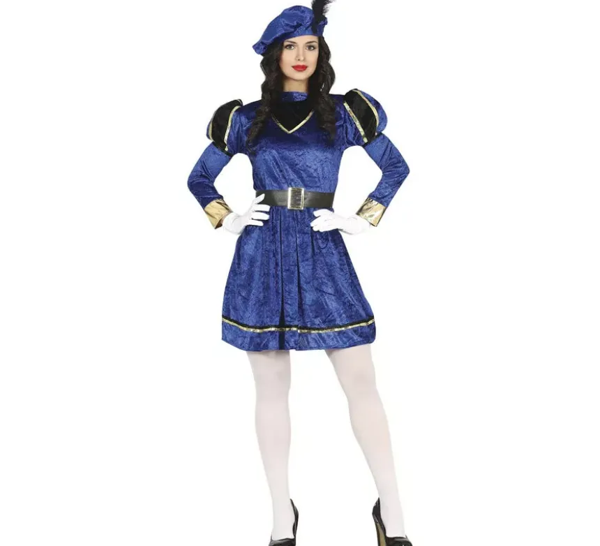 Elegante Costume da Pagina Blu per donna