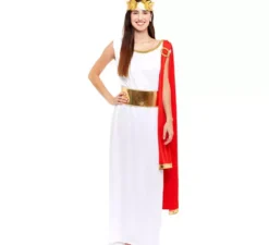 Elegante costume da romana bianca per donna