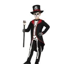 Elegante costume da scheletro con giacca per bambino